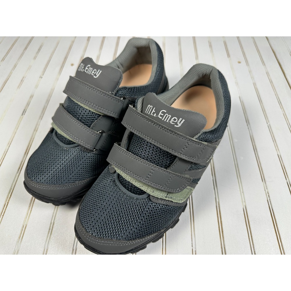 Mt Emey Walking Shoes Mens 9.5 4E 5E Extra Wide Orthopedic Hook Loop Gray